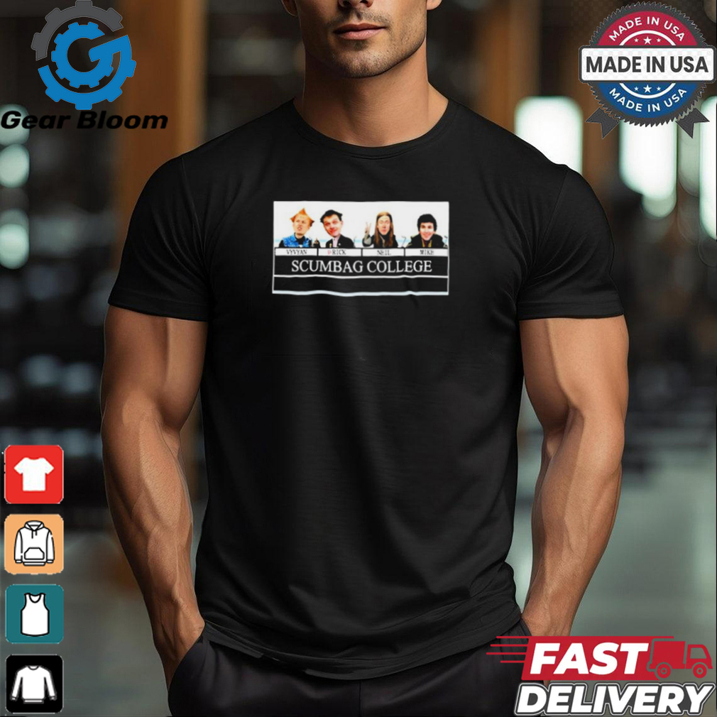 Tmcpoetry Vyvyan Prick Neil Mike Scumbag College t shirt Tmcpoetry Vyvyan Prick Neil Mike Scumbag College t shirt