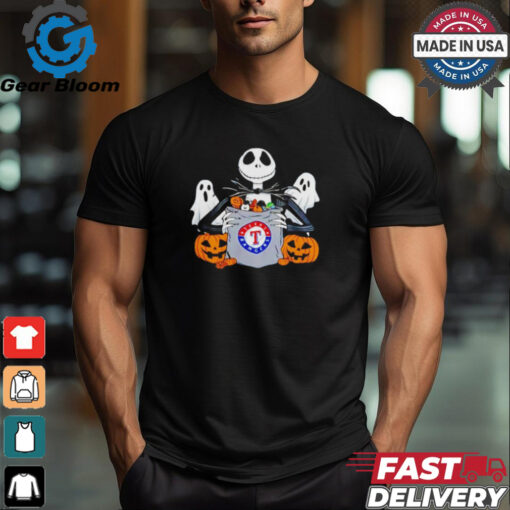 Texas Rangers Halloween Candy Spooky Jack Skellington shirt