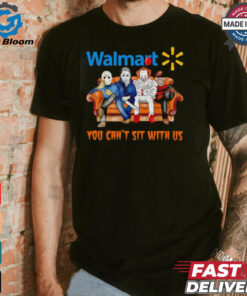 Walmart you can’t sit with us Voorhees Myers Pennywise and Krueger Halloween shirt