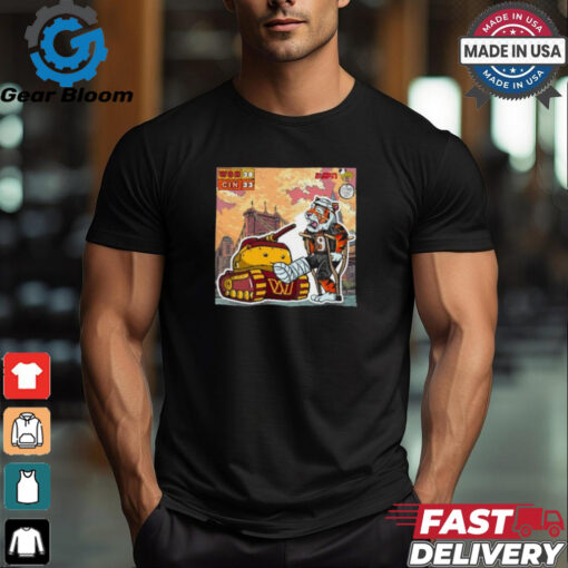 Washington Commanders vs Cincinnati Bengals on Monday Night Football mascot shirt