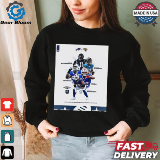 Washington, Strange, Johnson, Jones, McGovern Buffalo Bills vs Jacksonville Jaguars 09 23 2024 Made In Happy Valley Poster t shirt