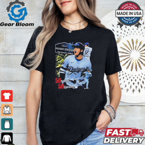 Welcome to Dodger Stadium 1000 vin scully avenue Shohei Ohtani 50 Home Runs 50 Stolen Bases shirt