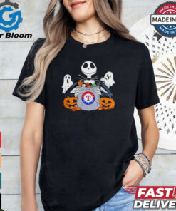 Texas Rangers Halloween Candy Spooky Jack Skellington shirt