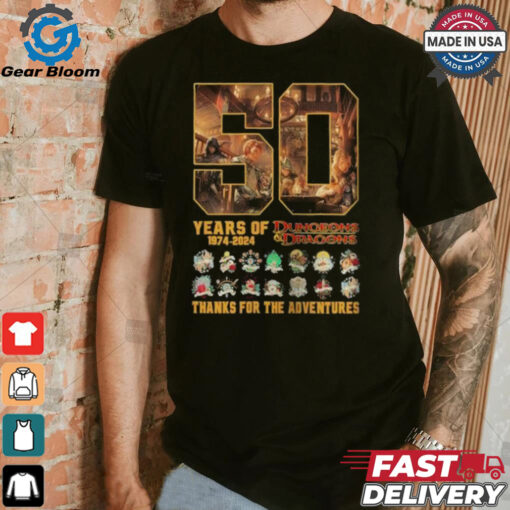 50 Years Of Dungeons And Dragons 1974 2024 Thanks For The Memories Signatures Shirt