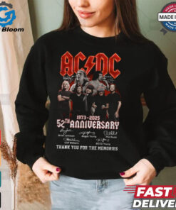 Acdc 52 Years Anniversary 1973 2025 Thank You For The Memories Gift For Fan T Shirt