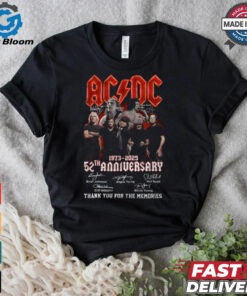 Acdc 52 Years Anniversary 1973 2025 Thank You For The Memories Gift For Fan T Shirt