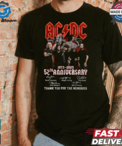 Acdc 52 Years Anniversary 1973 2025 Thank You For The Memories Gift For Fan T Shirt