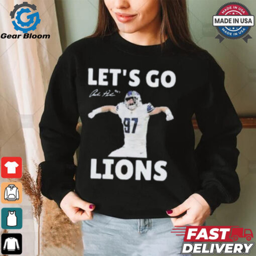 Aidan Hutchinson Let’s Go Detroit Lions NFL 2024 Signature T shirt