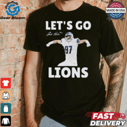 Aidan Hutchinson Let’s Go Detroit Lions NFL 2024 Signature T shirt