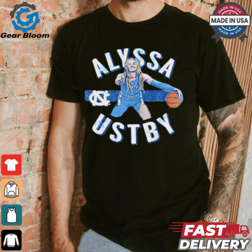 Alyssa Ustby North Carolina Tar Heels cartoon shirt