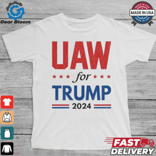 Auto Workers For Trump 2024 American Flag Trump Election T Shirt