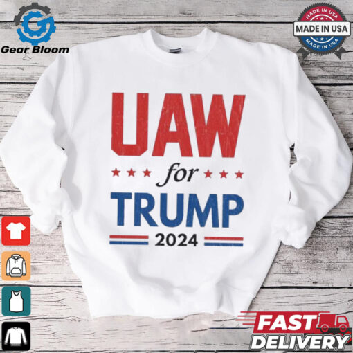 Auto Workers For Trump 2024 American Flag Trump Election T Shirt