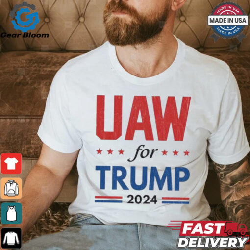 Auto Workers For Trump 2024 American Flag Trump Election T Shirt