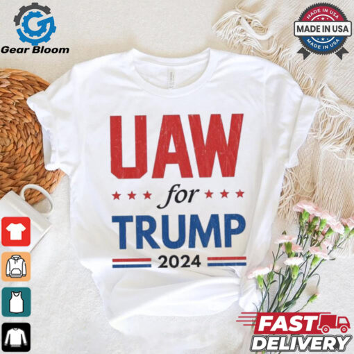 Auto Workers For Trump 2024 American Flag Trump Election T Shirt