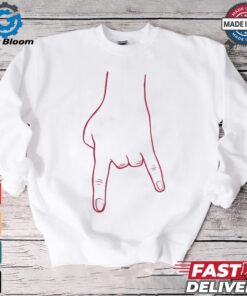 Bacon White and Red Horn Hands Down T Shirt