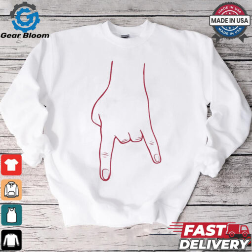 Bacon White and Red Horn Hands Down T Shirt