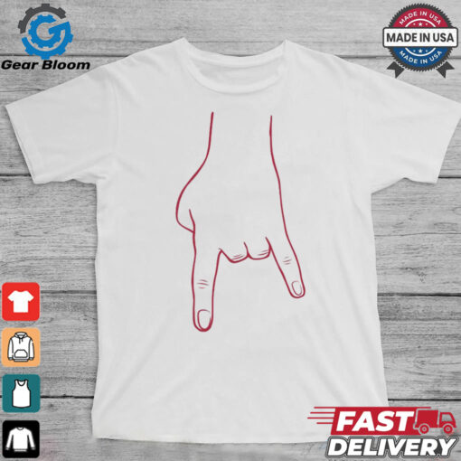 Bacon White and Red Horn Hands Down T Shirt