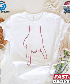 Bacon White and Red Horn Hands Down T Shirt