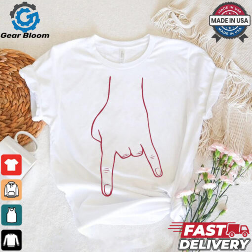 Bacon White and Red Horn Hands Down T Shirt