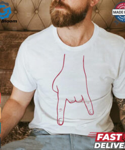 Bacon White and Red Horn Hands Down T Shirt