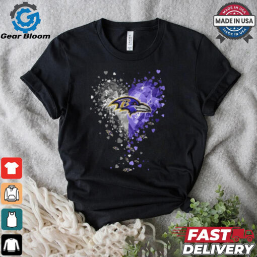 Baltimore Ravens Crystal Heart Shirt