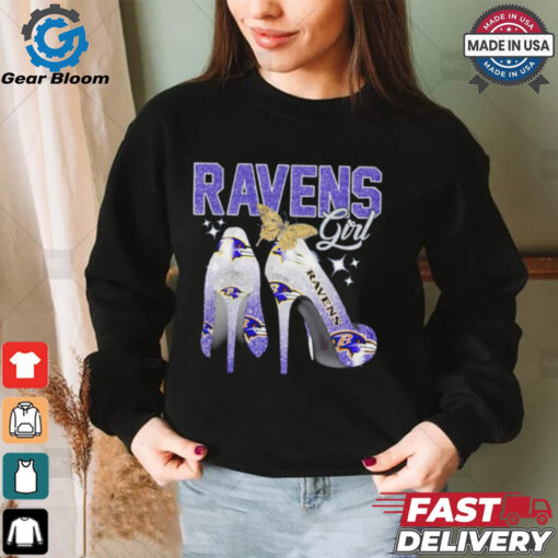 Baltimore Ravens girl high heels shirt