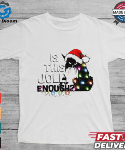 Black Cat Is This Jolly Enough Christmas 2024 Shirt