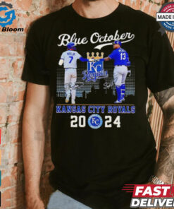 Blue October Kansas City Royals Bobby Witt Jr. and Salvador Perez signature 2024 shirt