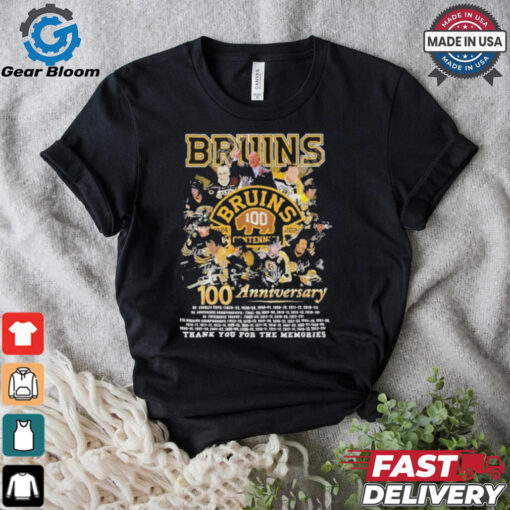 Boston Bruins 100th Anniversary 1924 2024 Thank You For The Memories T Shirt