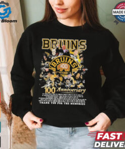 Boston Bruins 100th Anniversary 1924 2024 Thank You For The Memories T Shirt