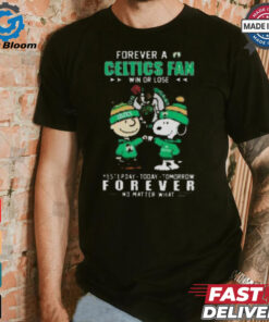 Boston Celtics Snoopy and Charlie Brown forever not just when we win T shirt