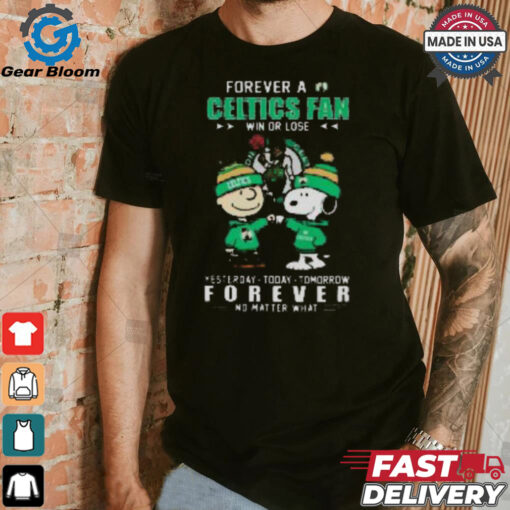 Boston Celtics Snoopy and Charlie Brown forever not just when we win T shirt