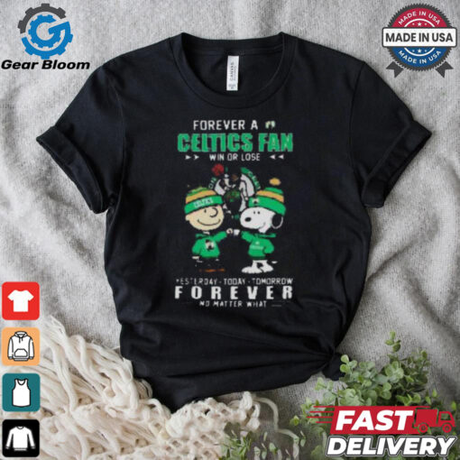 Boston Celtics Snoopy and Charlie Brown forever not just when we win T shirt