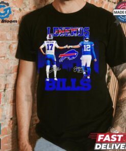 Buffalo Bills legend Josh Allen and Jim Kelly signatures shirt