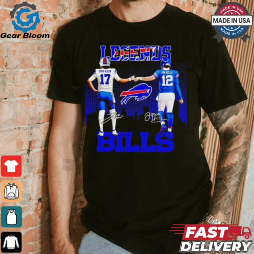 Buffalo Bills legend Josh Allen and Jim Kelly signatures shirt