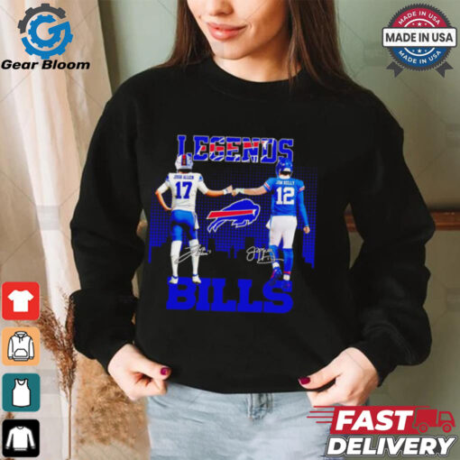 Buffalo Bills legend Josh Allen and Jim Kelly signatures shirt