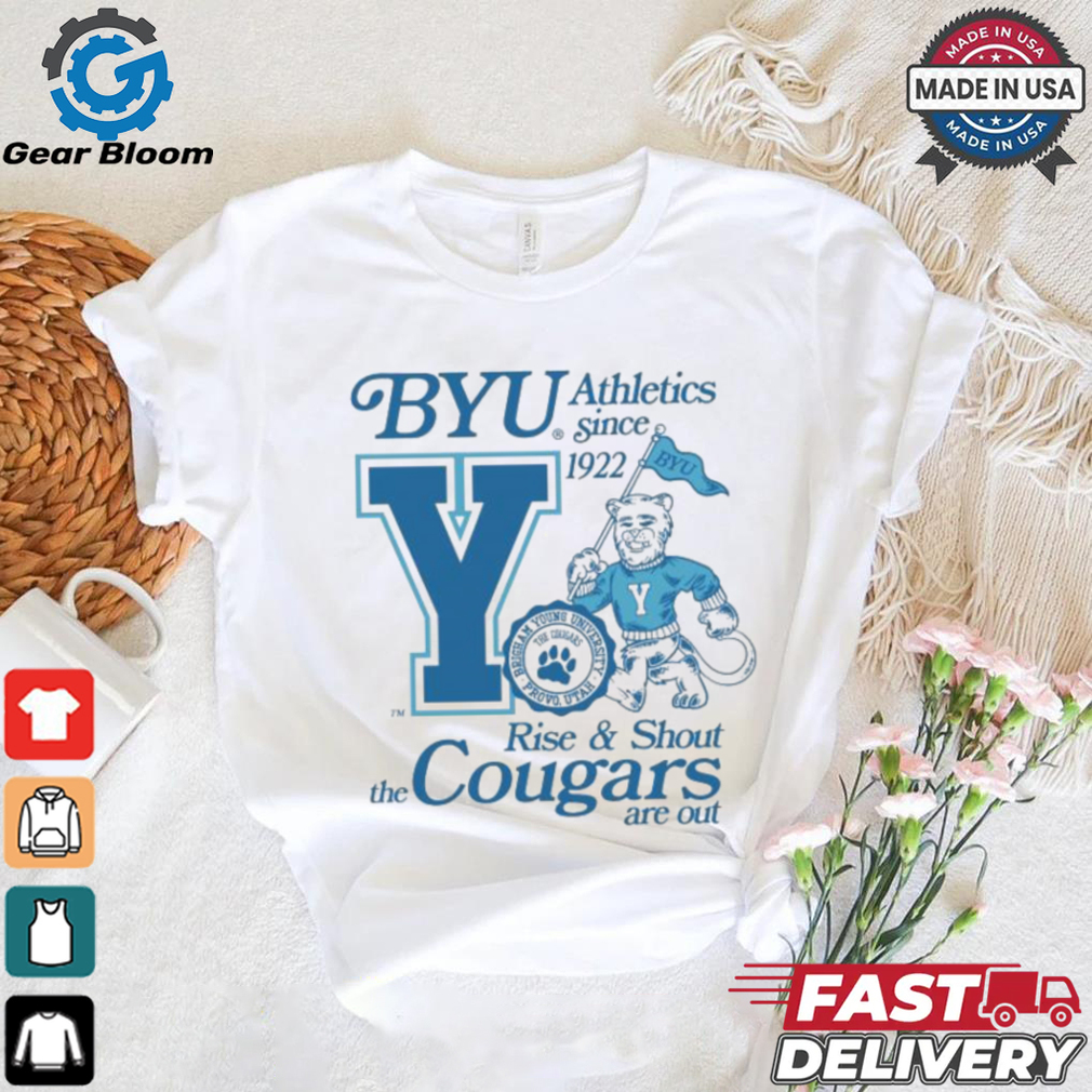 Byu The Cougars Are Out Rise And Shout Brigham Young University Provo Utah Athletics Since 1992 Cosmo T shirts Byu The Cougars Are Out Rise And Shout Brigham Young University Provo Utah Athletics Since 1992 Cosmo T shirts