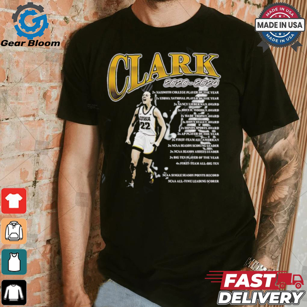 Caitlin Clark 2020 2024 Achievement List shirt Caitlin Clark 2020 2024 Achievement List shirt