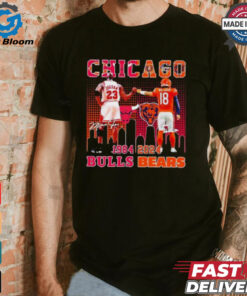 Chicago Bulls Michael Jordan and Chicago Bears Caleb Williams 1984 2024 signatures shirt