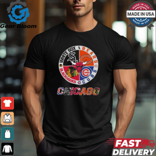 Chicago White Sox Bears Cubs Blackhawks Logo 2024 Shirt