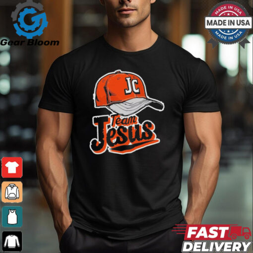 Christian Clothing Team Jesus Orange Baseball Hat Retro Shirt