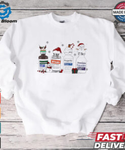 Christmas Nurse Snowman Santa hat shirt