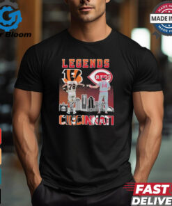 Cincinnati Reds Peter Rose The Legends Cincinnati Bengals Anthony Munoz T Shirt