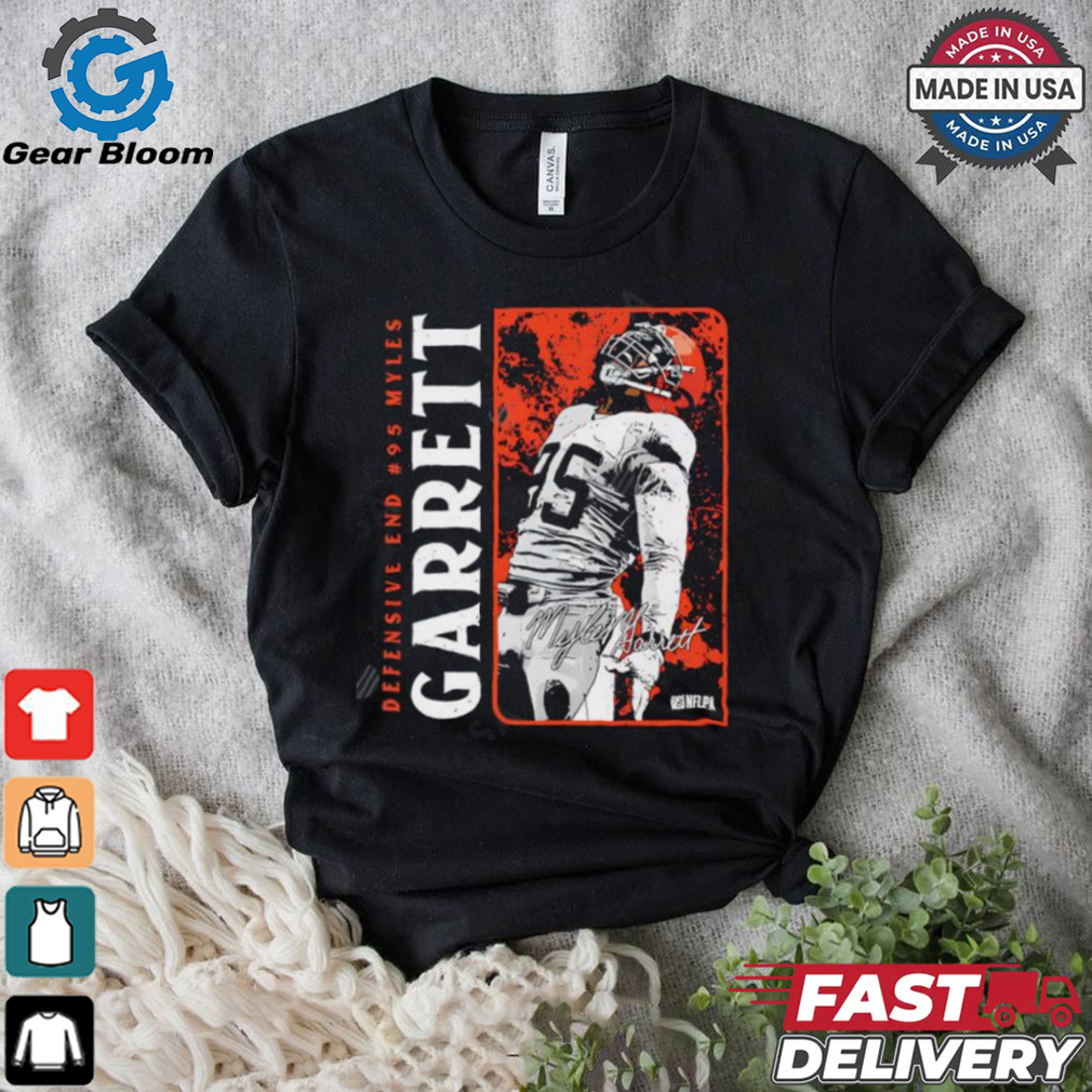 Cleveland Browns Myles Garrett Vertical signature shirt Cleveland Browns Myles Garrett Vertical signature shirt