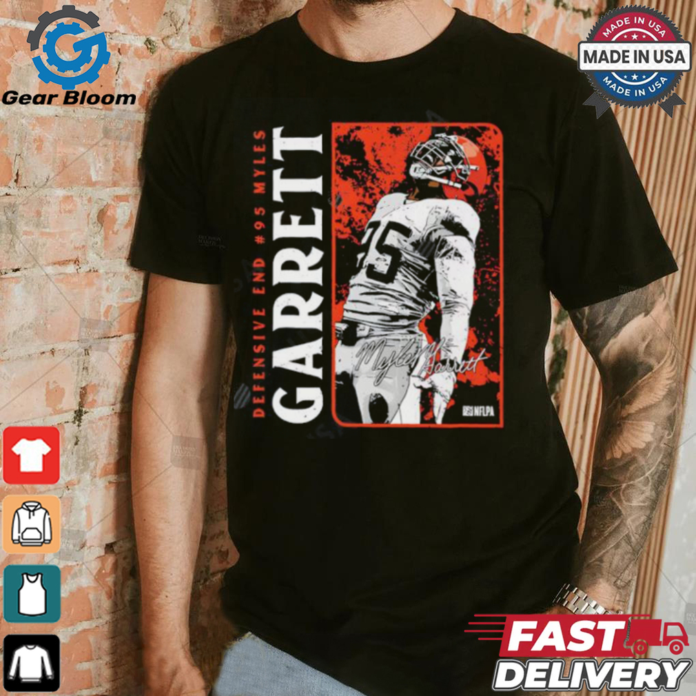 Cleveland Browns Myles Garrett Vertical signature shirt Cleveland Browns Myles Garrett Vertical signature shirt