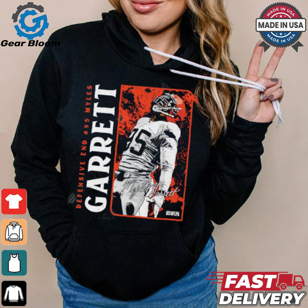 Cleveland Browns Myles Garrett Vertical signature shirt Cleveland Browns Myles Garrett Vertical signature shirt