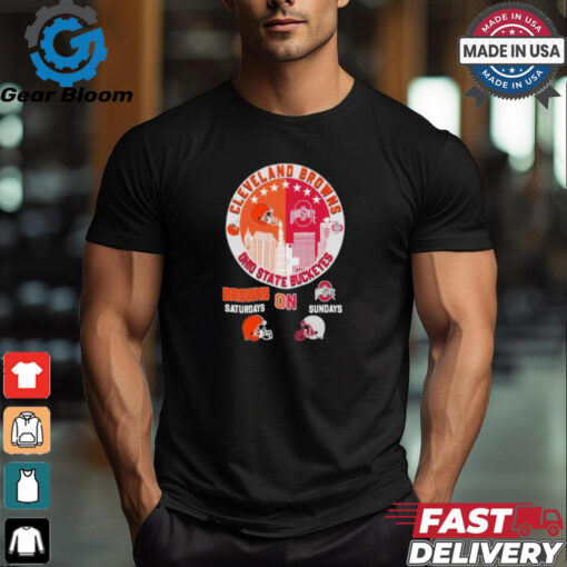 Cleveland Browns On Saturdays Ohio State Buckeyes On Sundays 2024 Shirt