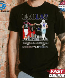 Conner Weigman Texas A&M Aggies on Saturdays and Dak Prescott Dallas Cowboys on Sundays Dallas city shirt