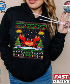 Crab Santa hat Christmas ugly shirt