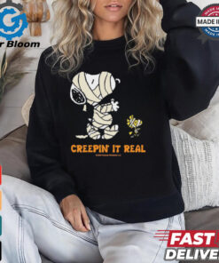 Creepin It Real Peanuts Snoopy & Woodstock Mummy T Shirt